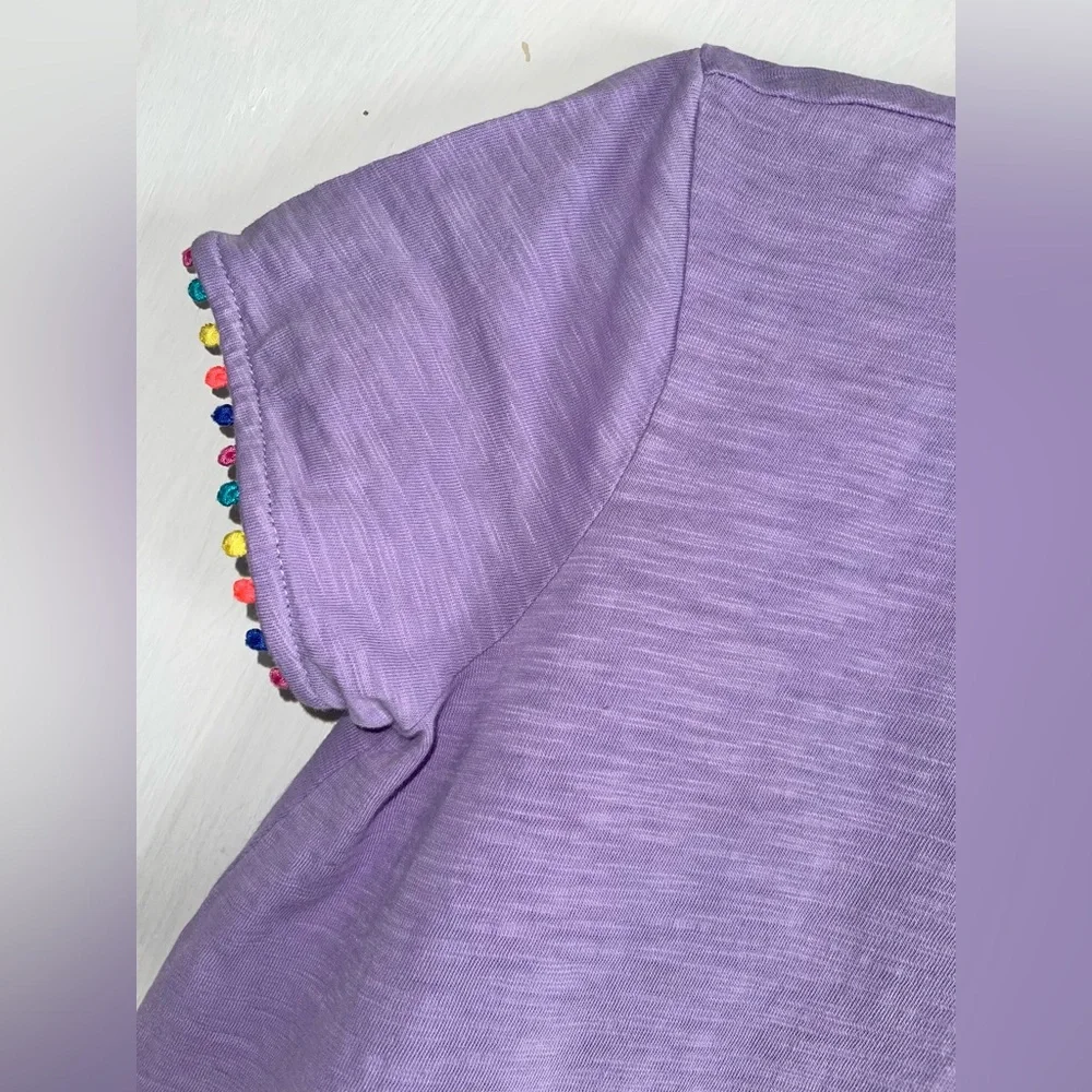 Boden Lavender Kids Dress with Multicolor Trim